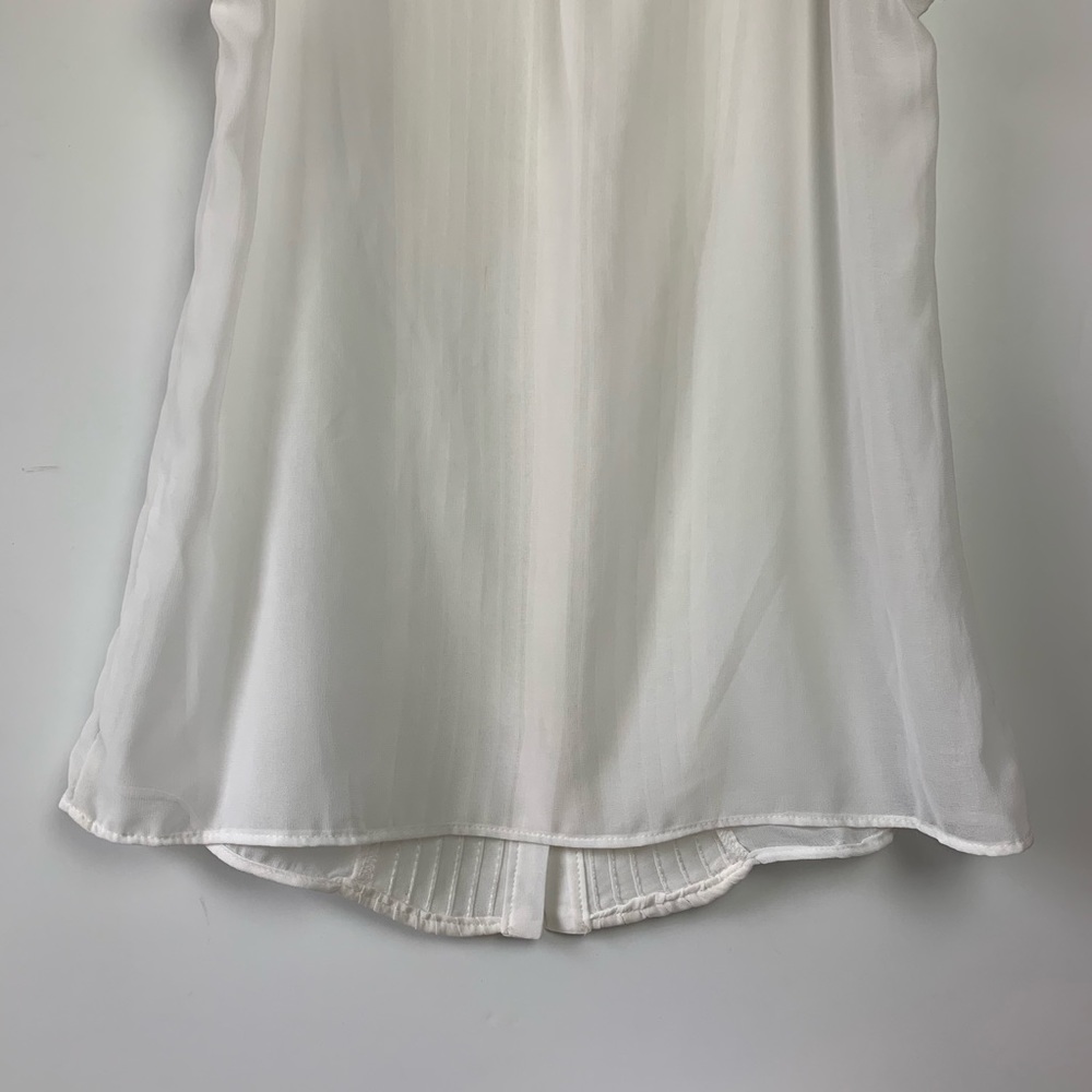 Zara Chiffon Wht/Cream Top M - Picture 7 of 8